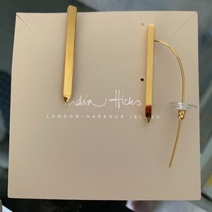 India Hicks Gold Bar thread earrings